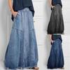 Oversize Bohemian Denim Maxi Skirts for Women Cotton Loose Summer Falda Lady 4XL Boho Vintage Long Jean Skirt