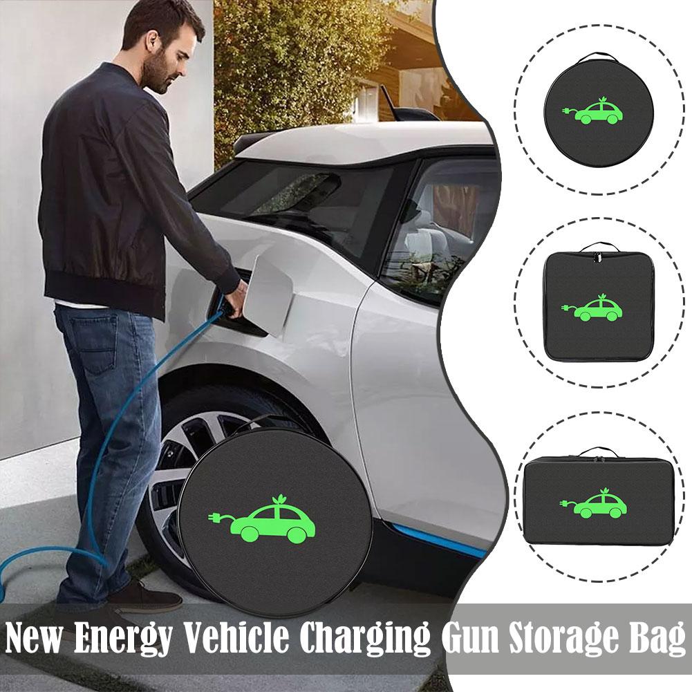 Charging Guns Storage Bag Jumper Cable Bag Waterproof Flame-retardant EV Car Rechargeable Gun Storage Organizer