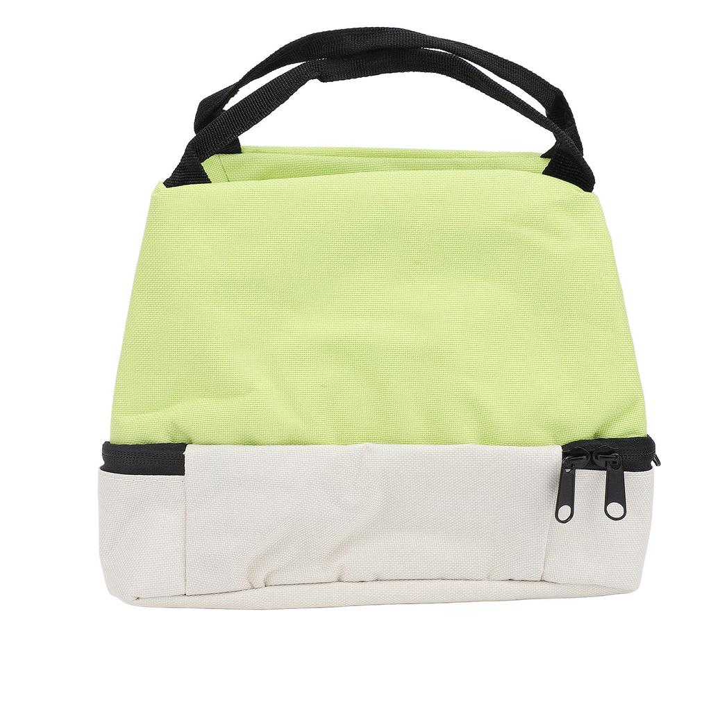 Insulated Lunch Bag Double Layer Oxford Cloth Bento Box Bag for Work School Green