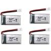 Set of 4 LiPo Batteries 3.7V 380mAh for RC Quadcopters | Compatible with Hubsan X4, Syma X11, HS170 | Extended Flight Time, Silver
