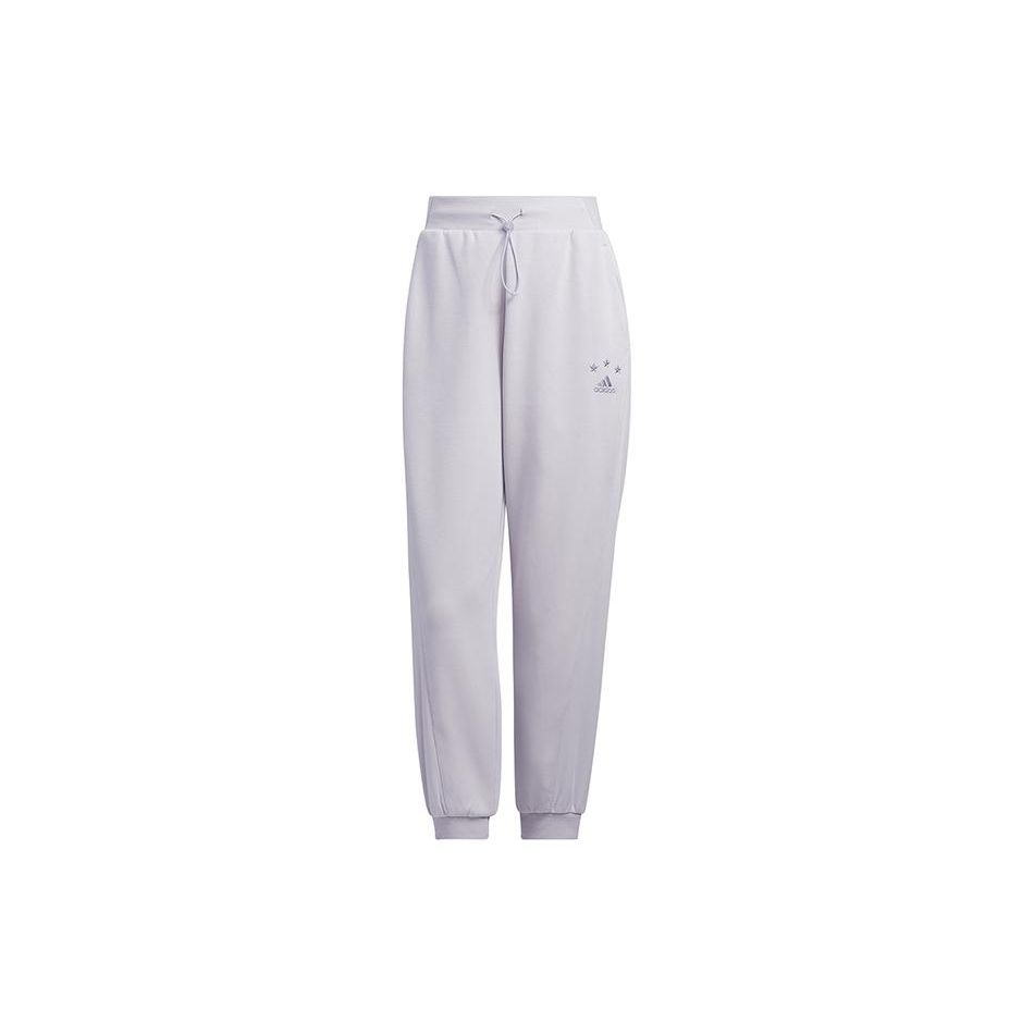 Adidas Logo Print Cuffed Joggers Women Bottoms White HY2824