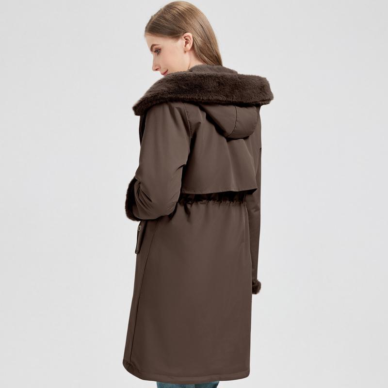 Fashion Winter Coat Female Long Parkas Hooded Can Be Worn On Both The Inside and Outside Loose Thick Warm Women's Faux Fur Jackets