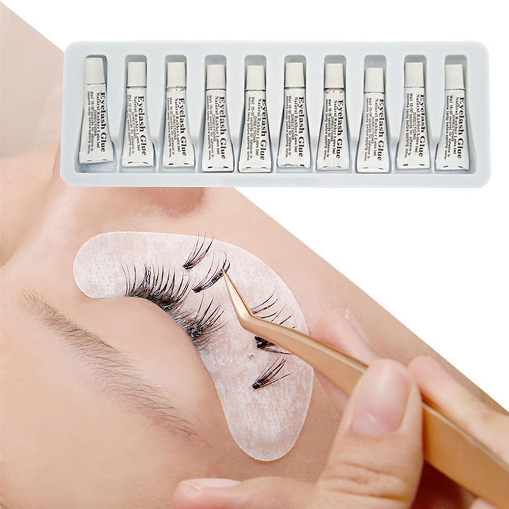 10x Natural Rubber Latex Eyelash Waterproof White Glue Eye False Eyelash N5C1