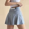 A-line High Waist Pleated Skorts with Lining - Summer Cool Anti-Exposure Running Tennis Yoga Fitness Shorts