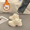 Thick-soled New 2024 Velvet Autumn and Winter Feet Increase Dad Shoes Women's Versatile Small Hong Kong Style Casual Sports Shoes