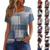 Summer Tops For Women Print For Women O-Collar Short Sleeve Comfy Womens Tops T Shirts