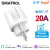 20a Tuya Wifi Eu Smart Plug Outlet 220v Power Monitor Wireless Socket Remote Timer Control For Google Home Alexa