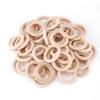 50pcs Unfinished Natural Wooden Round Rings DIY Wood Craft Circles