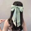 Chiffon Bow Hair Clip Women Large Bowknot Stain Hairpin Barrettes Girls Solid Color Ponytail Clip Hair Accessories Headwear Gift