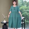 Plus Size Floral Dresses for Women  Oversize Loose Short Sleeve Summer Long Dress Middle-aged Women Summer Sundresses