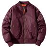 KEFITEVD Lightweight Work Red Bomber Stadium Cargo Winter Solid Wine Size L Men's Jacket, Jacket, Jacket, Jacket, Jacket, Color, Casual, Red,
