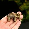 Elephants Miniature Figurine Antique Bronze Animal Statue Craft Decor Copper Lucky Elephant Small Ornaments Brass Blessing