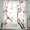 A Branch Of A Blossoming Tree Chiffon Sheer Curtains For Living Room Bedroom Decoration Window Tulle Curtains Drapes