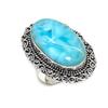 Republic Larimar Handmade 925 Sterling Silver Jewelry Ring Size 7 M7F39