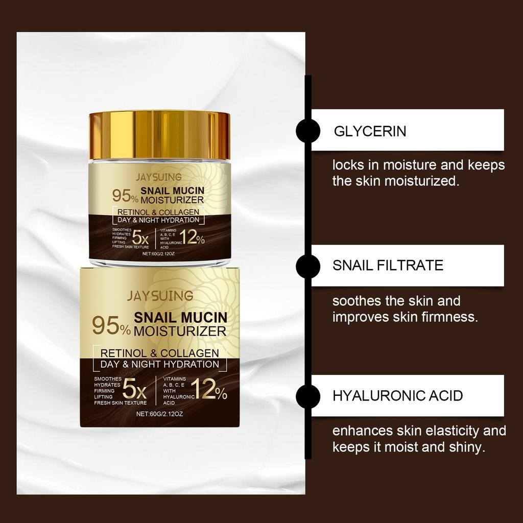 Snail Moisturizing Cream Nourish Firm Smooth Face Fade Fine Lines Improves Dark Damaged Skin Anti-Aging Collagen Whitening Cream