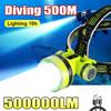 Professional Diving LED Headlamp Portable Rechargeable USB Diving 500M Underwater Headlight Diver Spearfishing Head Flashlight