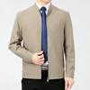 Business Casual Stand-up Collar Jacket, Middle-aged Men's Thin Coat, Daddy Attire, Cadre Spring and Autumn Administrative Iron-free Jacket