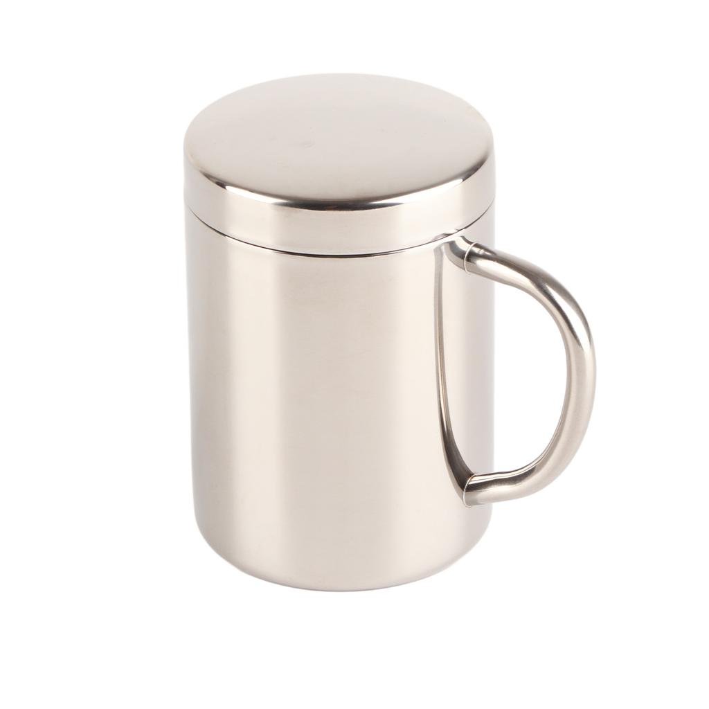 Stainless Steel Coffee Mug Minimalist Fashionable Large Capacity Coffee Cup with Lid for Home 400ml
