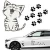 PAVIKE Car Sticker, Cute Cat Decal, Car Paw Seal, Reflective Sticker, Funny Sticker, Car