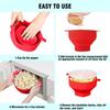 1Pcs Silicone Microwave DIY Popcorn Maker Collapsible Bowl with Lid for Home Family Movie Fruit Dish Kitchen Easy Tools