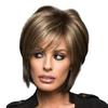 Women Short Straight Wig Wispy Bangs Natural Heat Resistant High Temperature Fiber Ladies Highlights Bobo Synthetic Hair