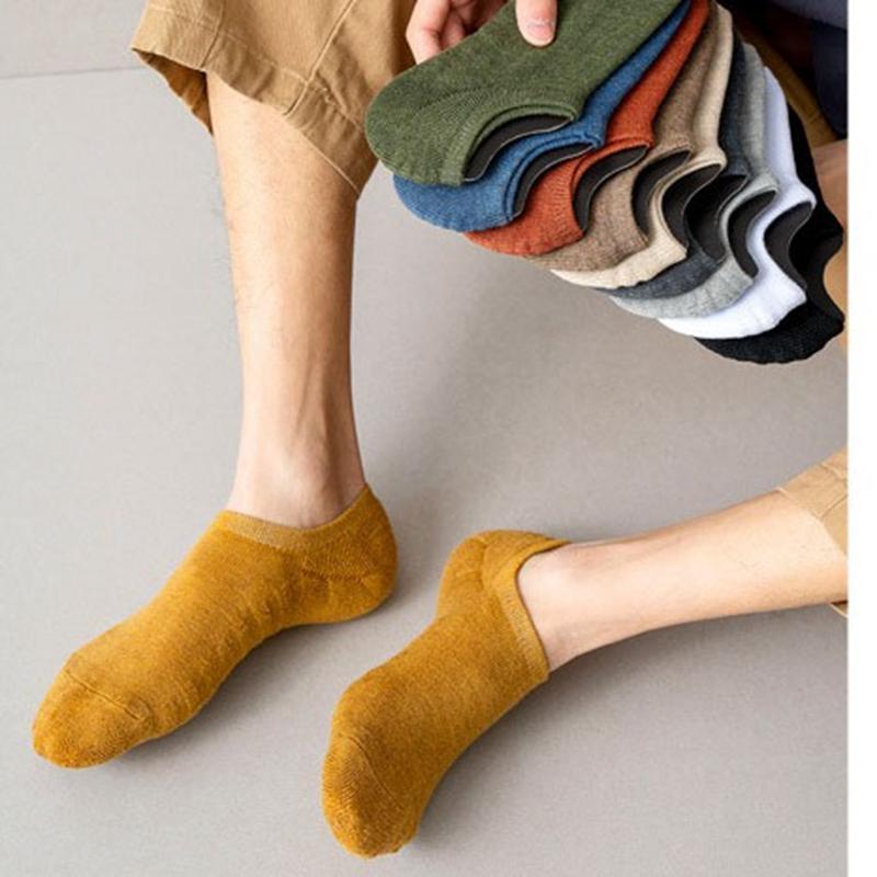 Men's Short Cotton Socks High Quality Crew Ankle Casual Soft Low-Cut Non-Slip Breathable Summer Autumn Sock for Male