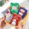 100pcs Santa Claus Candy Cookie Hot Seal Bags Handmade Christmas Nougat Packaging Pounches New Year Party Decoration 2025 Xmas