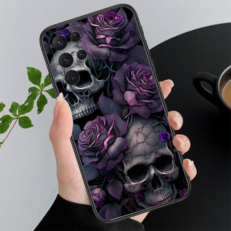 Skull Flower Art Phone Case For Samsung A35 A55 A54 A15 A25 A05s A05 A22 A24 A52 A33 A34 M34 M14 M54 M23