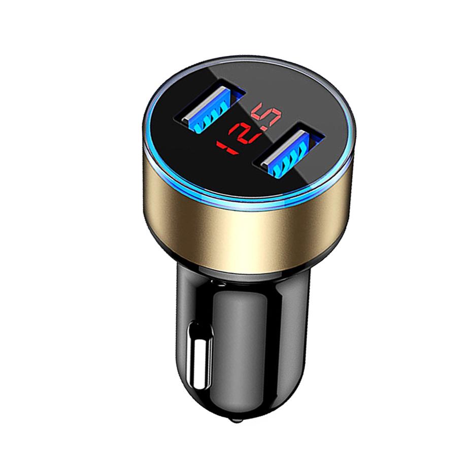 3.1A Dual Usb Car Charger 2 Ports Lcd Display 12V Car Cigarette Lighter Power Adapter Socket Car Phone Charger for iPhone Xiaomi