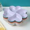Wheat Straw Appetizer Serving Platter Unbreakable 4-Compartment Food Storage Tray Four Leaf Clover Shape Snacks Serving Dish