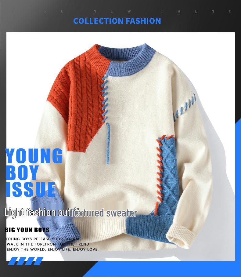 Men's Casual Crew Neck Knitted Sweater - Autumn/Winter Collection