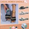 Women Fashion Beach Snake Print Chain Slipper Shoe Summer Casual Flat Toe Shoe