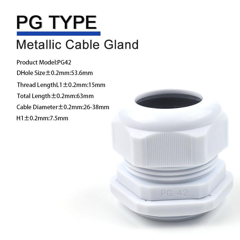 Waterproof Cable Gland Black Plastic Seal Joint Nylon PG29 PG36 PG42 PG48 PG63 IP68 White Cable Fixing Nylon Connector