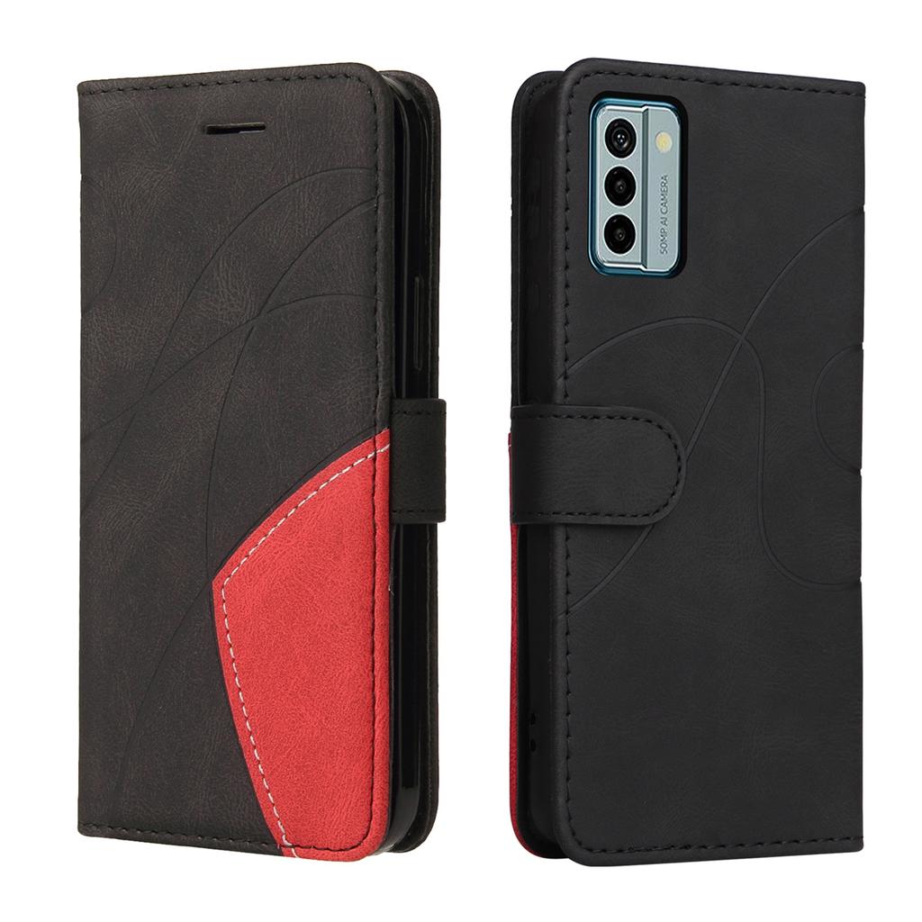 For Nokia 5.3,Nokia 3.4,Nokia 5.4,Nokia 2.4,Nokia G10,G20...Line Pattern Style Splicing Design PU Leather Flip Stand Wallet Phone Bag Case with Card