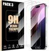 3 Tempered Glass Screen Protectors - for iPhone 15 Pro - Shock Resistant - 9H Hardness