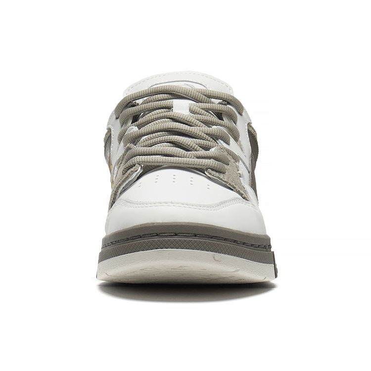 Li Ning Weiwu Pro Suede Leather Comfortable Versatile Non-Slip Wear-Resistant Lightweight Low-Top Skate Shoes Men Sneaker White Gray AECS059-2