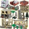 Military WW2 MOC Ruins Blockhouse Building Blocks Army Weapons Fortress Bricks Pine Tree Accessories Toy Gift