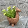 Nordic Style Cute Deer Flower Pot Resin Statue, Unique Animal Succulent Plant Flower Pot