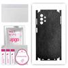 apgo Protective Skin Sticker for the Back+sides Compatible with Samsung Galaxy M32 5G, Full Wrap Film, Foil, Vinyl - Pattern Black Leather