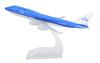 TANG DYNASTY 16cm KLM Royal Dutch Airlines B747 Alloy Airplane Model Toy 1/400