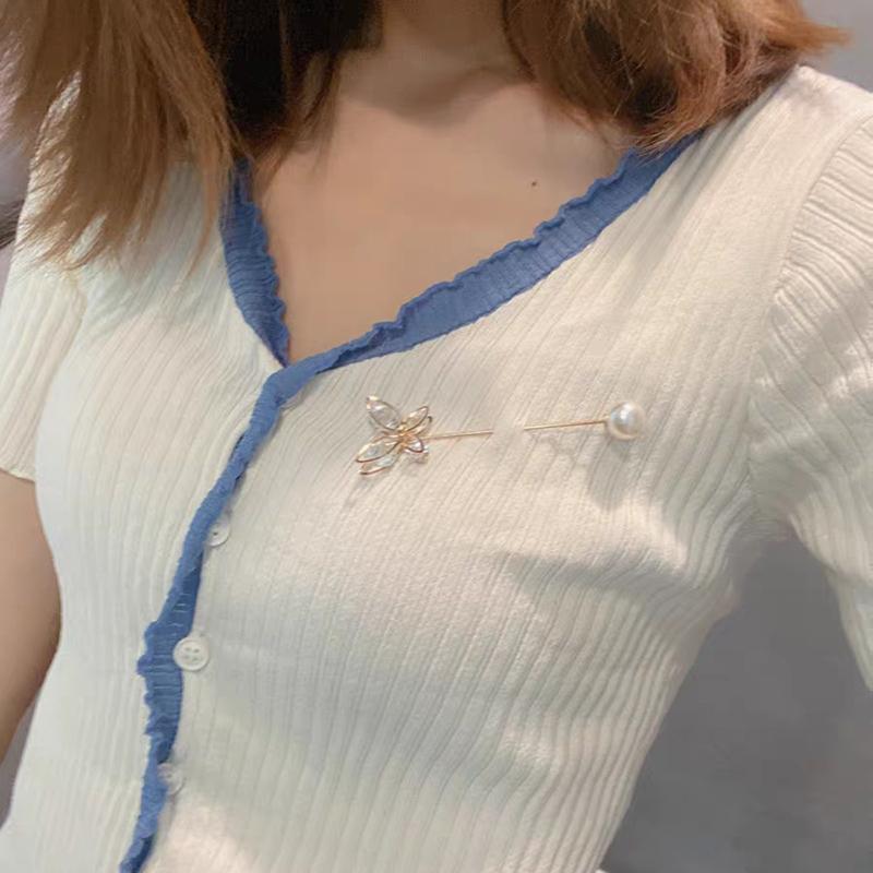 Fashion Pearl Rhinestones Brooch Pin Brooches For Women Sweater Shirt Lapel Pin Buckle Brooch Pins Set Clothes Accessories Gift