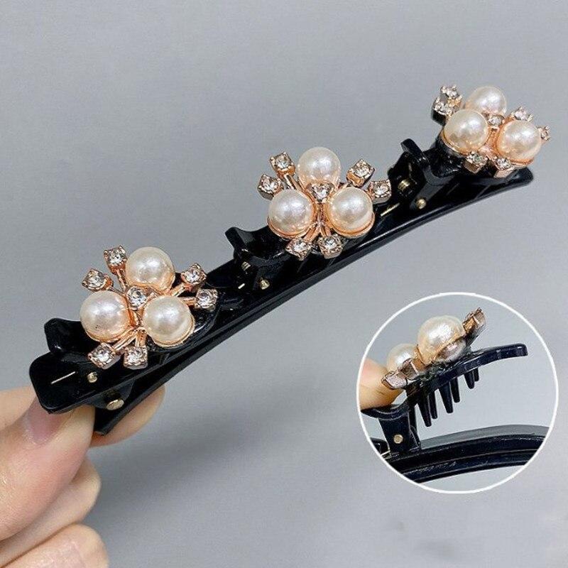 Double Layer Hair Braiding Hairpin Broken Hair Clip Women Girl Bangs Hairpin Korean Fixed Hair Clip Lazy Hair Style Accessories