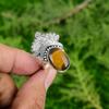 925 Silver Oval Natural Tigers Eye Handmade Daughter Statement Bezel Boho Ring