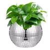 Silver Mirror Glass Flower Vase Home Decoration Disco Ball Plant Holder Plant Planting Pot  Home