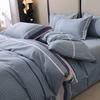 Осенне-зимний комплект постельного белья из чистого хлопка с начесом, 4 предмета, простой полосатый, толстая простыня, пододеяльник, все хлопковые постельные принадлежности, комплект из 3 предметов с наволочкой