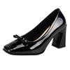 Fashion Spring Fashion New Style Shallow Mouth Square Toe Pumps Comfortable Elegant High Heels Square Toe Color Matching Women's Shoes