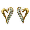 [D4565] - Gold Plated Earrings 'Love' White Gold - 11x8 Mm