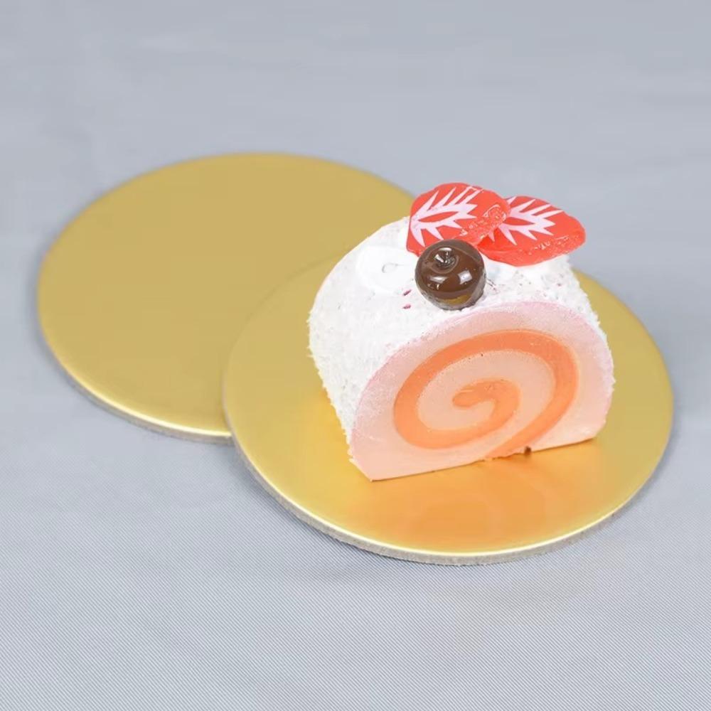 10pcs Golden Cake Cardboard Cardboard Cupcake Base Durable Round Cake Board Baking Cakes