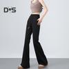 Women Flared Pants Elastic High Waist Adjustable Drawstring Athletic Loose Pants with Pockets Casual Solid Color Casual Trousers