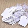 100Pcs White Paper Jewelry Clothes Label Price Tags With Elastic String 5*3Cm